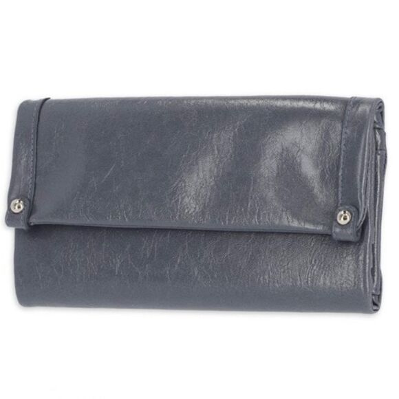 NWT Time and Tru Grey Farrah Silvadur Antimicrobial Flap Front Tri Fold Wallet - Picture 1 of 5